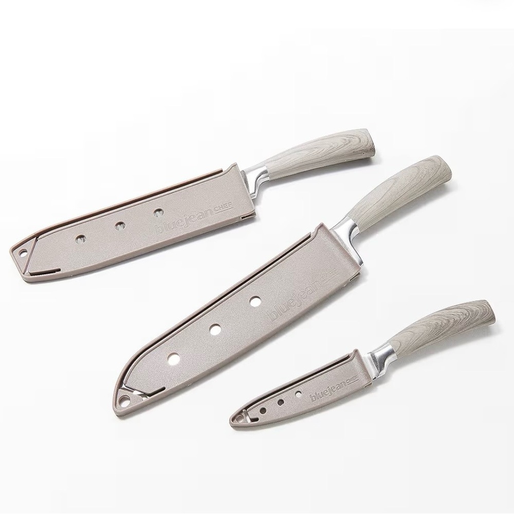 Blue Jean Chef 3-Piece Forged Cutlery Set with Sheaths